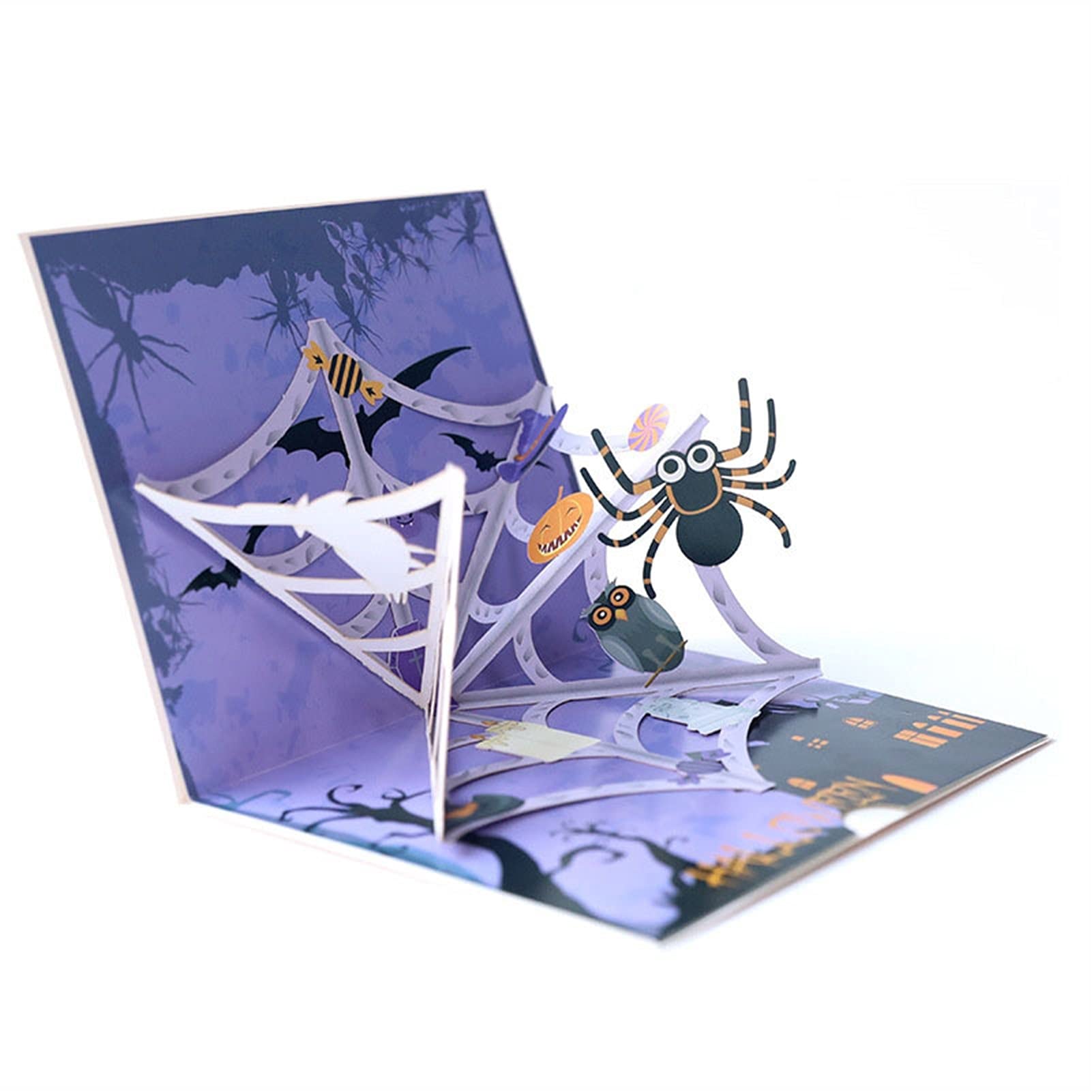 Carte Pop-Up 3D Halloween - Carton Découpé Laser, Avec Enveloppe Et Carte De Message - 11