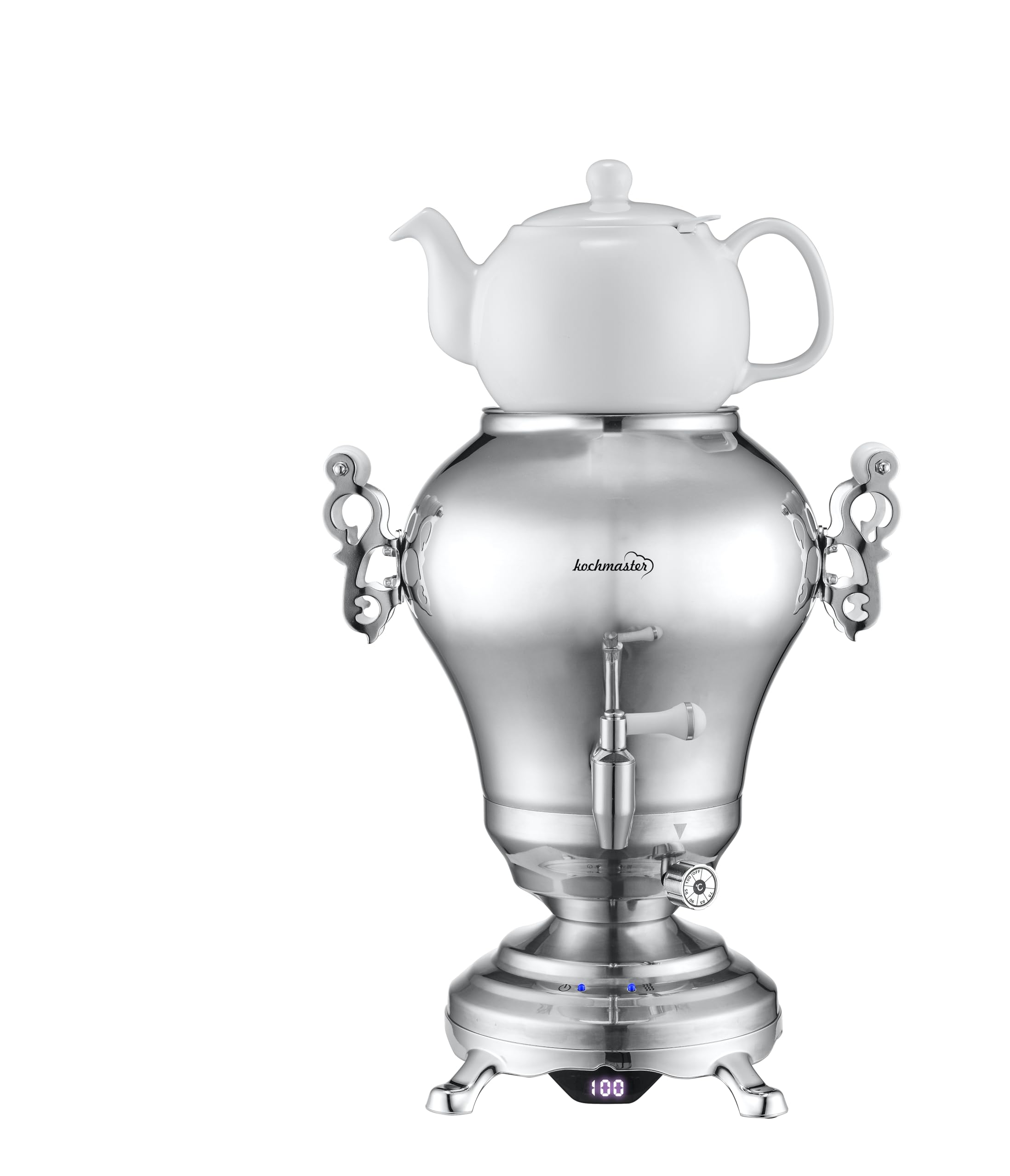 Nostaji Samovar - Tetera de acero inoxidable (3,5 L, apta para inducción), color plateado
