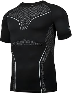 1/2 Pack Herren Kompressionsshirt Kurzarm Funktionsshirt Atmungsaktives Sportshirt Laufshirt Tshirt Fitness