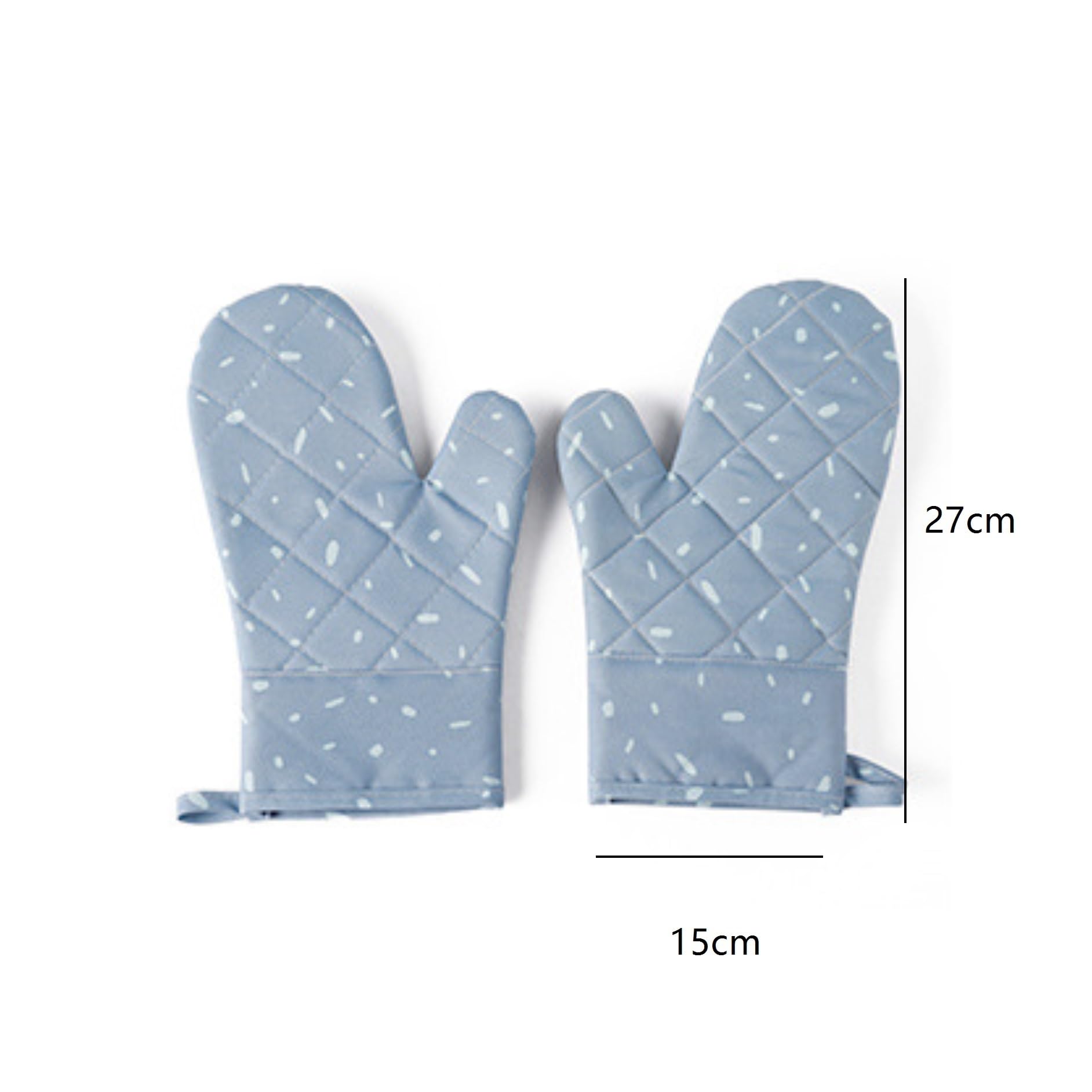 Rękawice Kuchenne, Rękawiczki Antypoślizgowe Bawełniane Rękawice Kuchenne Izolowane Do Kuchenki Mikrofalowej Pieczenia Pieczenia(Blue)