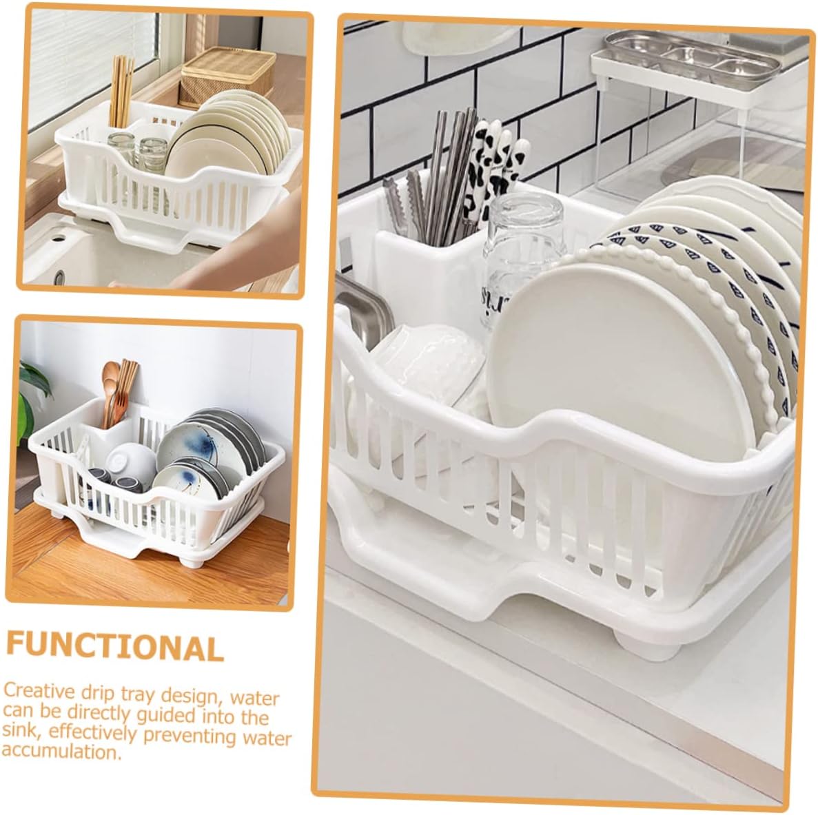 TIDTALEO Dish Rack for Kitchen Countertop Dish Drainer Tableware Draining Organizer