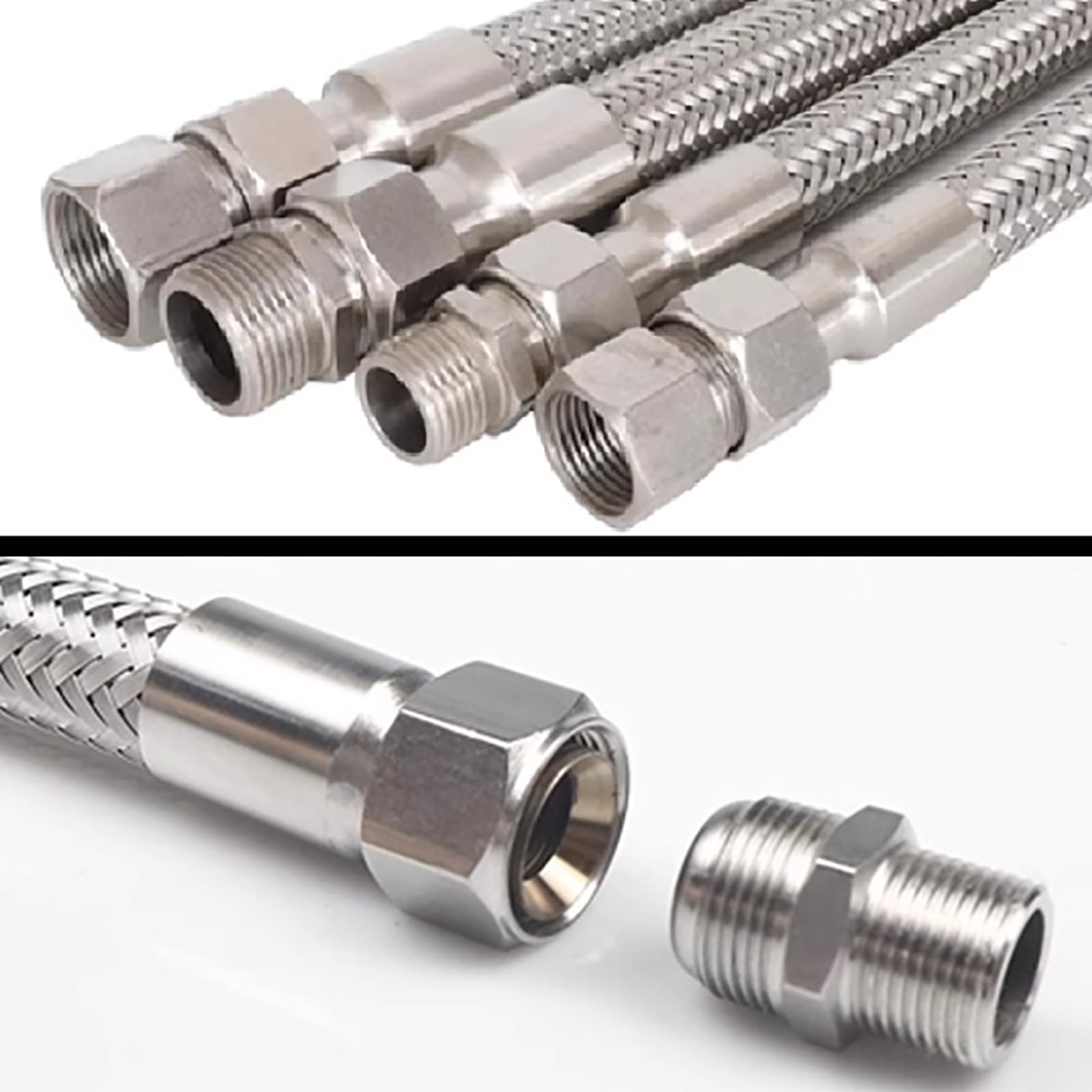 Tube flexible antidéflagrant en acier inoxydable 304, connecteur de ligne d'alimentation de robinet, tuyau en acier inoxydable 304 (G1-500MM,A)
