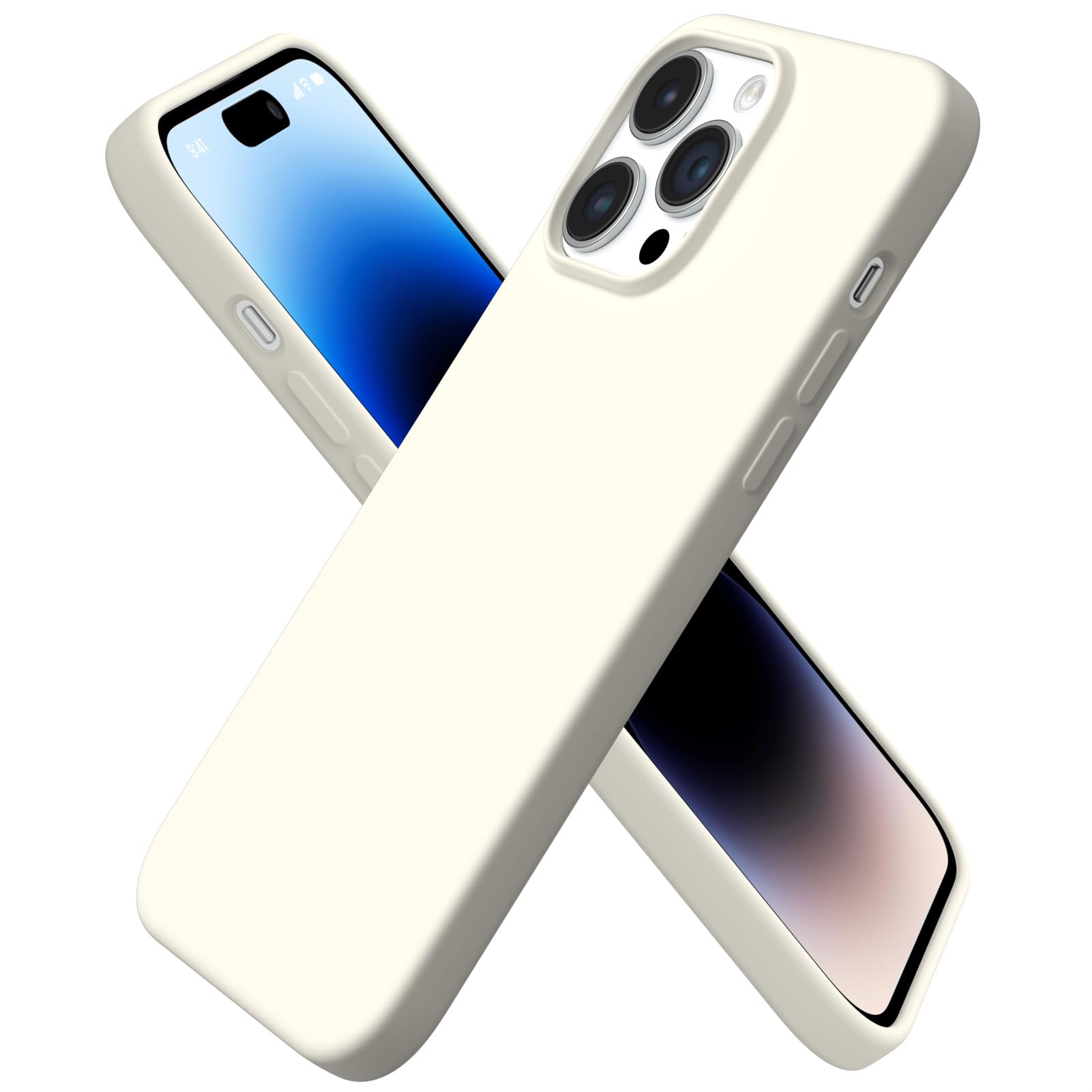 ORNARTO Cover per iPhone 14 Pro Max 6.7 Pollici, Custodia Compatibile con iPhone 14 Pro Max Cover, Morbido Silicone Liquido Protezione, in Gomma Gel Morbida con Fodera in Microfibra-Nero