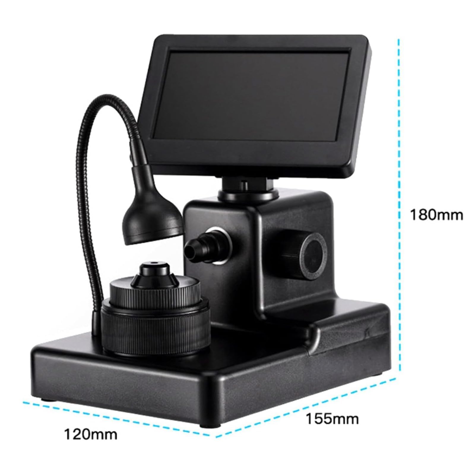 Microscopio digitale con LCD da 4,3 pollici, ingrandimento 50-1000x, luce LED, messa a fuoco regolabile per test su pietre preziose e diamanti