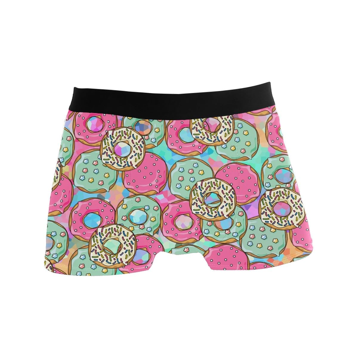 Gispog Men's One Color Boxer Briefs Underwear Soft Underpants Stretch Breathable Doughnut Cakes Cute Sprinkles