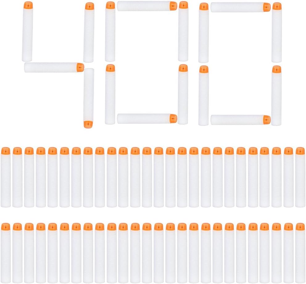 Little Valentine 400pcs Refill Darts for Nerf N-Strike Elite Modulus Glow at Dark Bullets - White