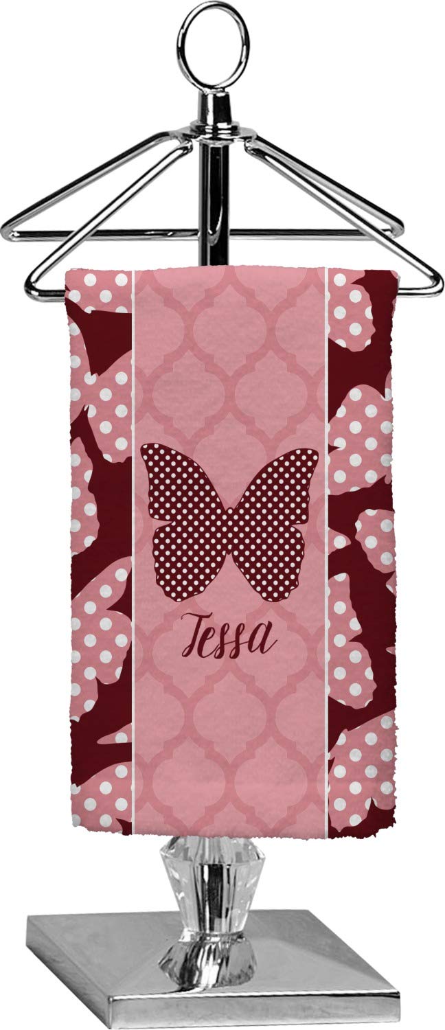 YouCustomizeIt Personalized Polka Dot Butterfly Finger Tip Towel - Full Print