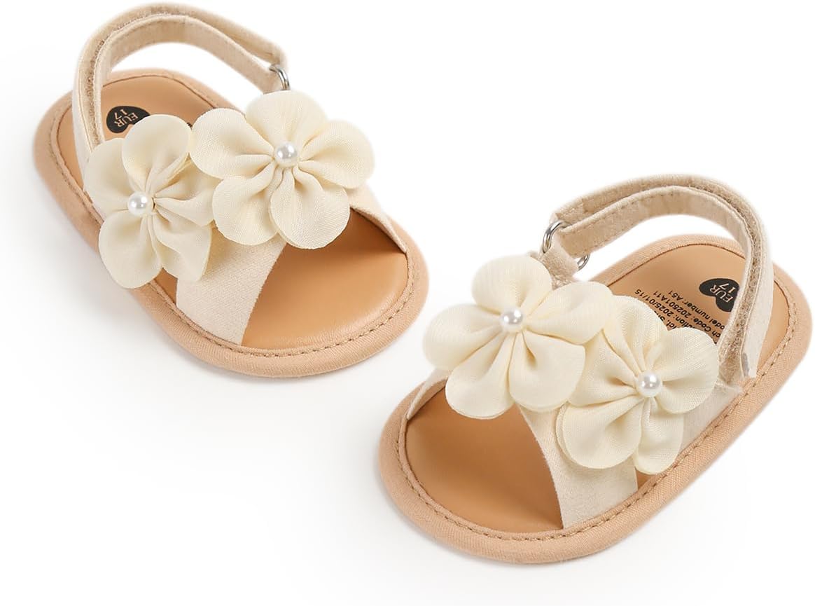 Infant Baby Girls Sandals Summer Baby Wedding Dress Flat Shoes Newborn Crib Shoes First Walkers Prewalkers Shoes - Image 6