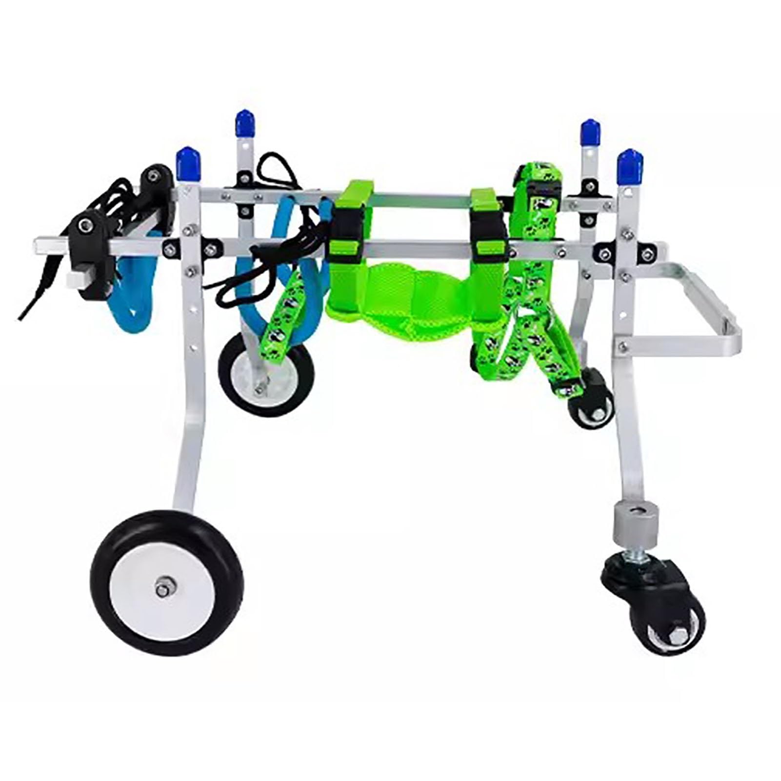Carrello Cani Disabili Sedia a Rotelle per Animali Domestici a 4 Ruote per Artrite, Aiuti per Deambulatori In Alluminio per Cani di Piccola Taglia, Carrello di Supporto per Fianchi Regolabile e Disabi