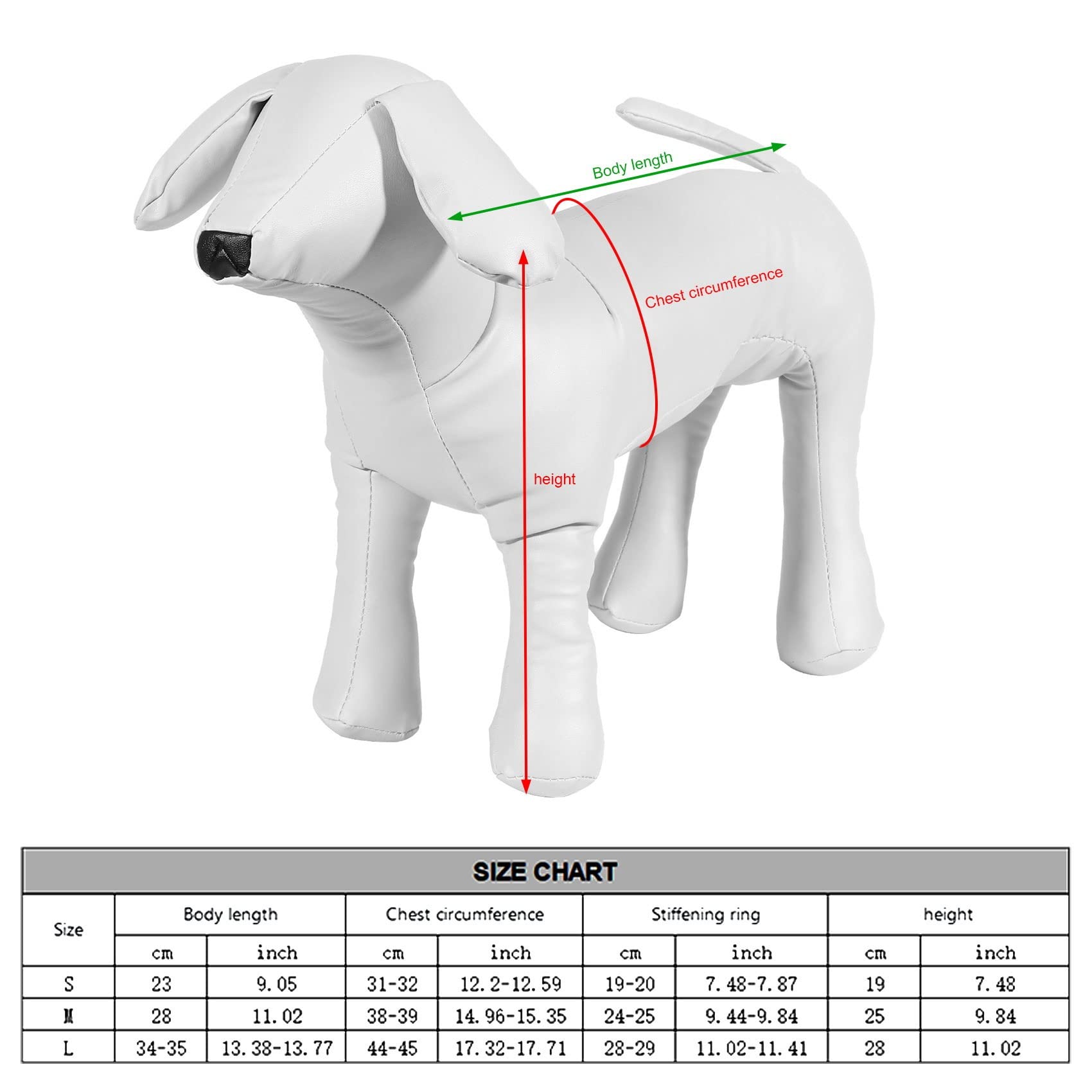 yasoe Leather Cane Manichini Posizione in Piedi Modelli di Cane Giocattoli Negozio di Animali Negozio Manichino Bianca L