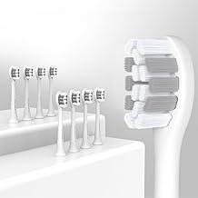 Toothbrush Heads for Electric Toothbrush HYCHIKA P2, 8 Professional Heads for Deeper Plaque Removal, White