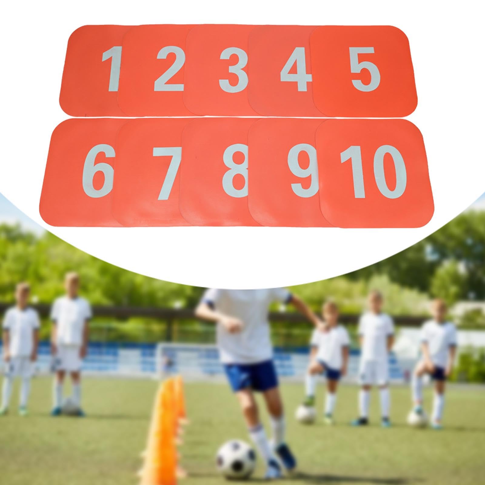 F Fityle 10 marcadores de Conos Planos Cuadrados para Sentarse, Multiusos, para Practicar Agilidad en el Suelo y Velocidad en de fútbol.