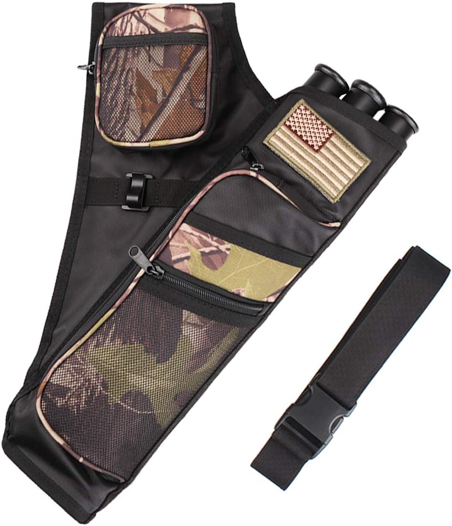 Kratarc 3-Tubes Hip Quiver Waist Hanged Camouflage Arrow Archery Carry Bag with Pockets Adjustable Belt (Camo) : Sports & Outdoors