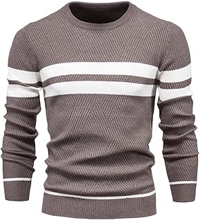 Suéteres masculino trico Suéteres Suéter masculino pulôver listrado patchwork camisa listrada de malha quente com fundo