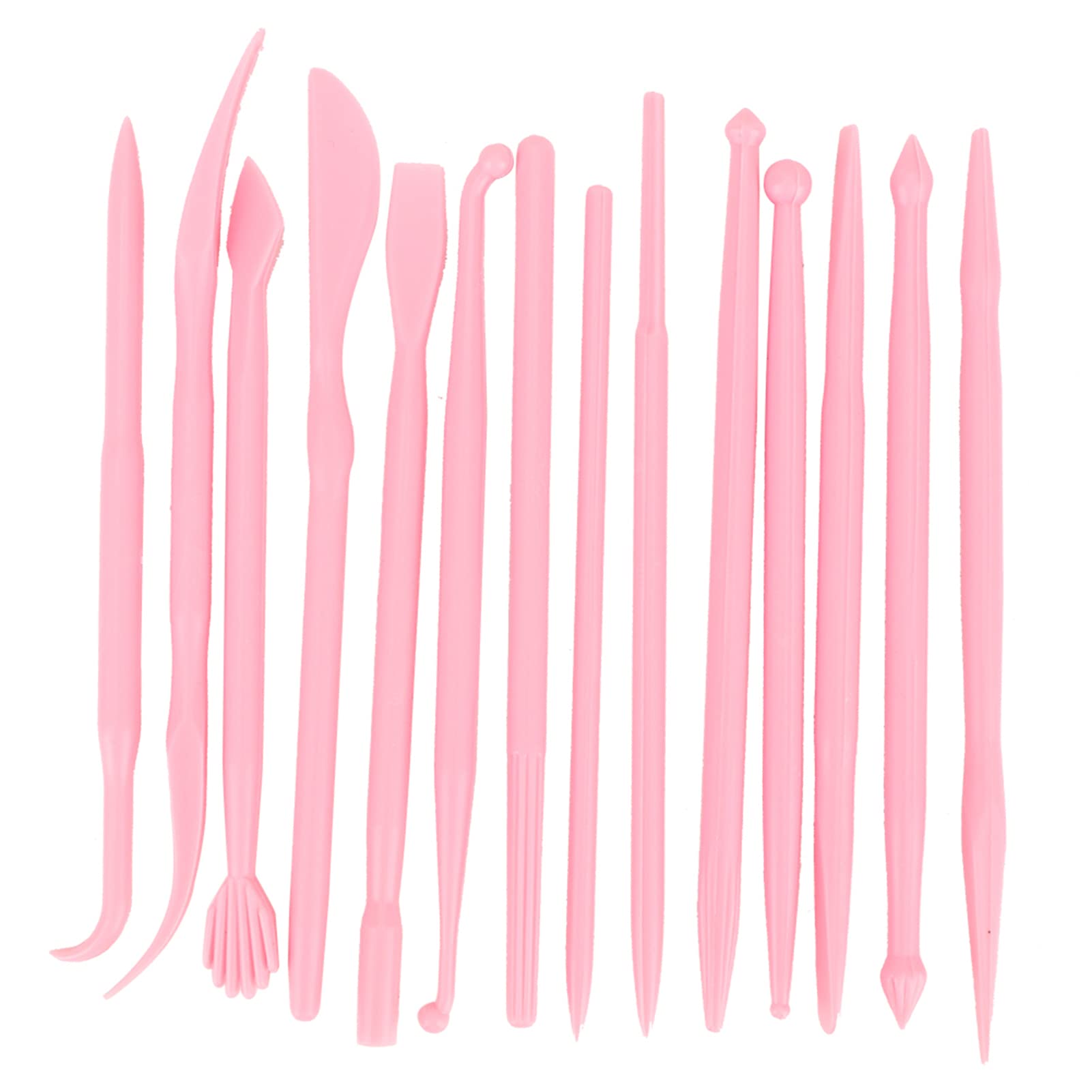 14pcs Pottery Clay Tools Set with Plastic Case Modeling Pottery Sculpting Tools Kits for Shaping(Pink)