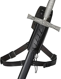 Sirseon Vaina de doble espalda, soporte de sable medieval renacentista, vaina de sables ligeros, cinturón de soporte ajustable para guerreros, cosplay de Halloween, piratas