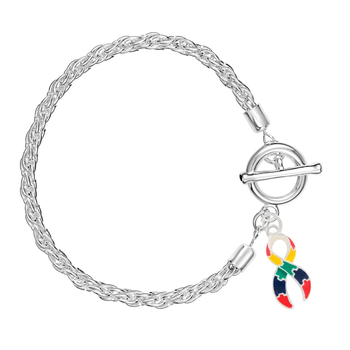 Autism awareness bracelets with sterling silver plated charm - perfect for awareness, gift-giving, fundraising &amp; more!