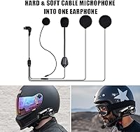 Vista 7 de QSPORTPEAK Kit de intercomunicación Bluetooth para casco de motocicleta, M2 1000M 5.0 Bluetooth sistemas de comunicación para casco de motocicleta