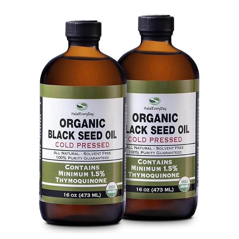 HalalEveryDay Óleo de cominho-preto Nigella sativa 2 garrafas de 473 mL (946 mL)