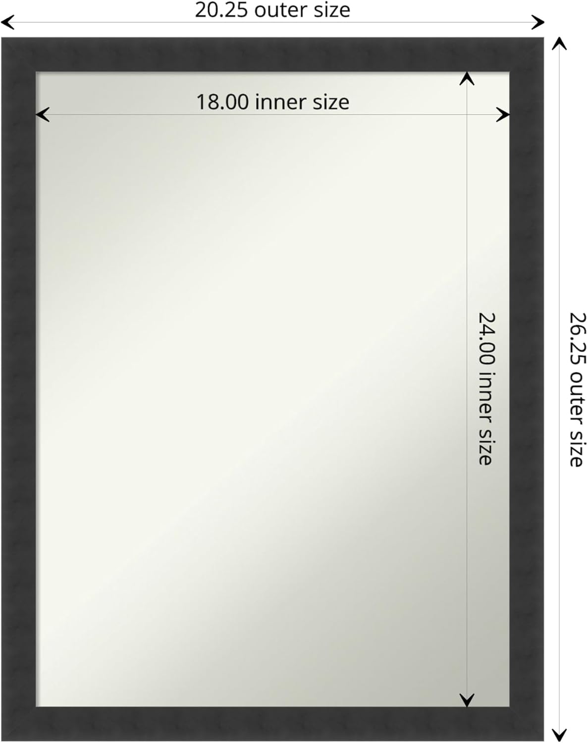 Amanti Art Bathroom Mirror for Over Sink, Vanity Mirror, Wood Frame, Hangs Horizonally and Vertically, Bathroom Wall Decor, Non-Beveled Edge