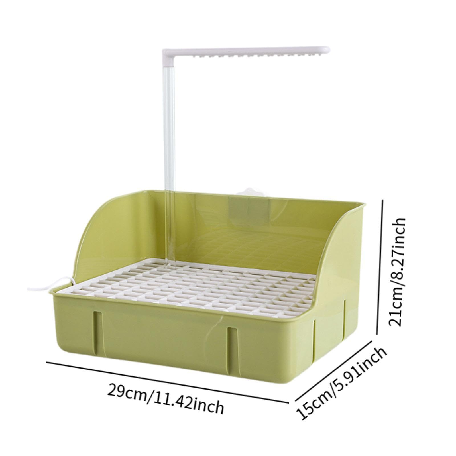 Bañera Automática para Loros con Grifo USB, Fácil Montaje, PP para El Cuidado E Higiene de Loros Medianos, Verde