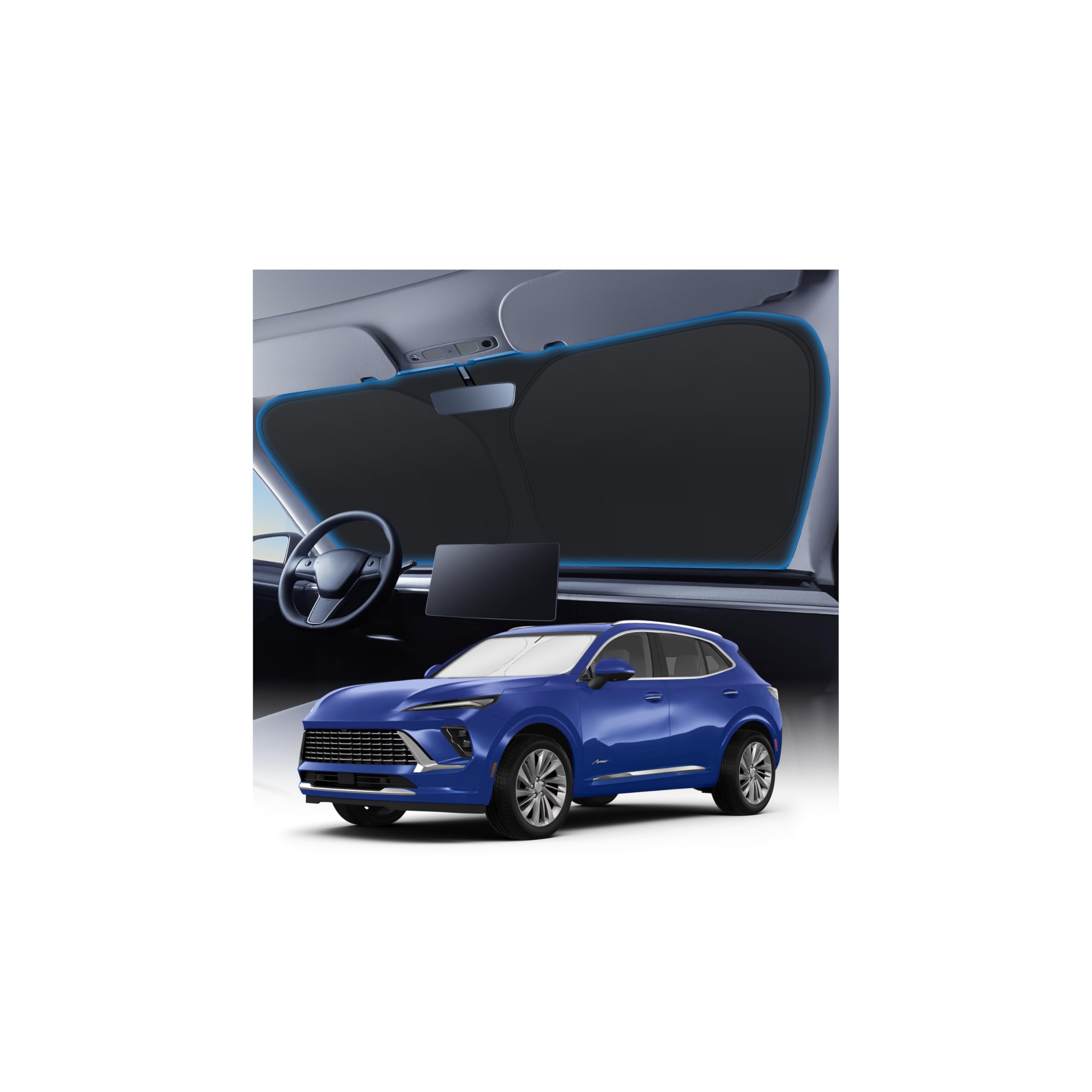 KUST Windshield Sun Shade for Buick Envision (Preferred, Essence,Avenir) 2021-2023 2024 2025 2026 Sunshade Accessories Window Sun Visor Protector Foldable Block UV Rays FOR | Buick Envision Avenir 2021-present
