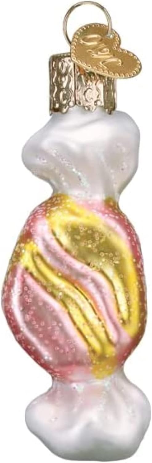 Old World Christmas Salt Water Taffy Set Glass Blown Ornament for Christmas Tree, Handcrafted Holiday Decoration, Candy Collection