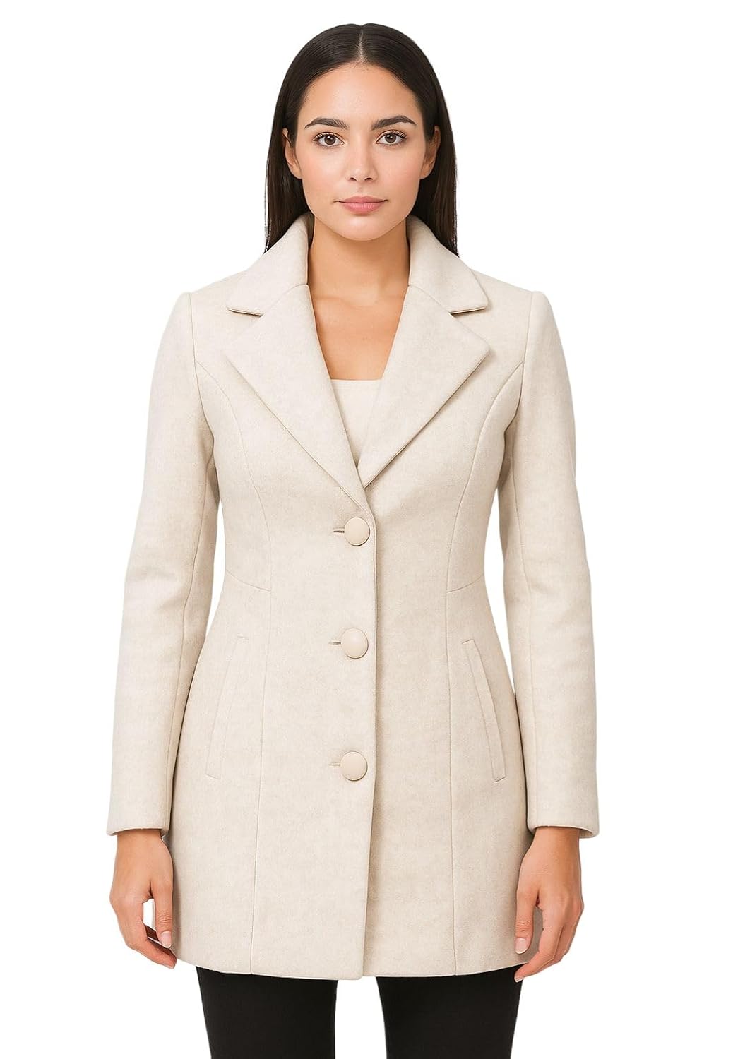 Women & Girls Winter Coat | Stylish Long Overcoat with Notch Lapel Collar & Front Button Closure | Warm, Comfortable Casual Wear Jacket Women & Girls Winter Coat | Stylish Long Overcoat with Notch Lapel Collar & Front Button Closure | Warm, Comfortable Casual Wear Jacket