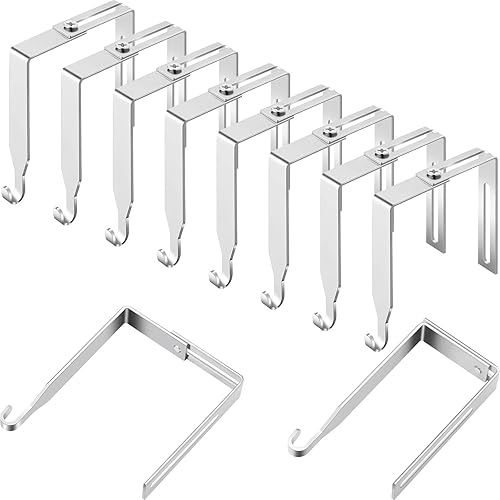 Amylove 8 ganchos ajustables para cubículos, ganchos universales de metal para cubículos, para colgar puertas, ajustables para adaptarse a paneles