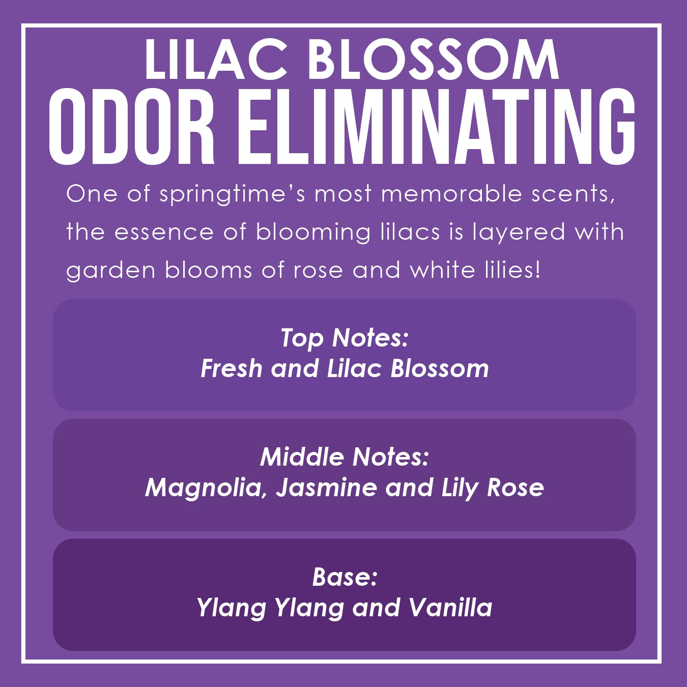 Lilac Blossom 1 Pack Odor Eliminating Highly Fragranced Candle - Eliminates 95% of Pet, Smoke, Food, and Other Smells Quic C7 kly - Up to 80 Hour Burn time - 10 Ounce Premium Soy Blend