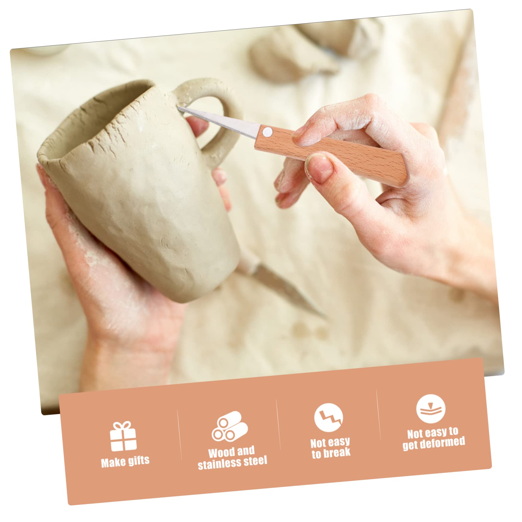 DOITOOL Stainless Steel Carving Modeling Tool Clay Tool 2 Pcs Wood Carving Cutters for Sculpting and Trimming