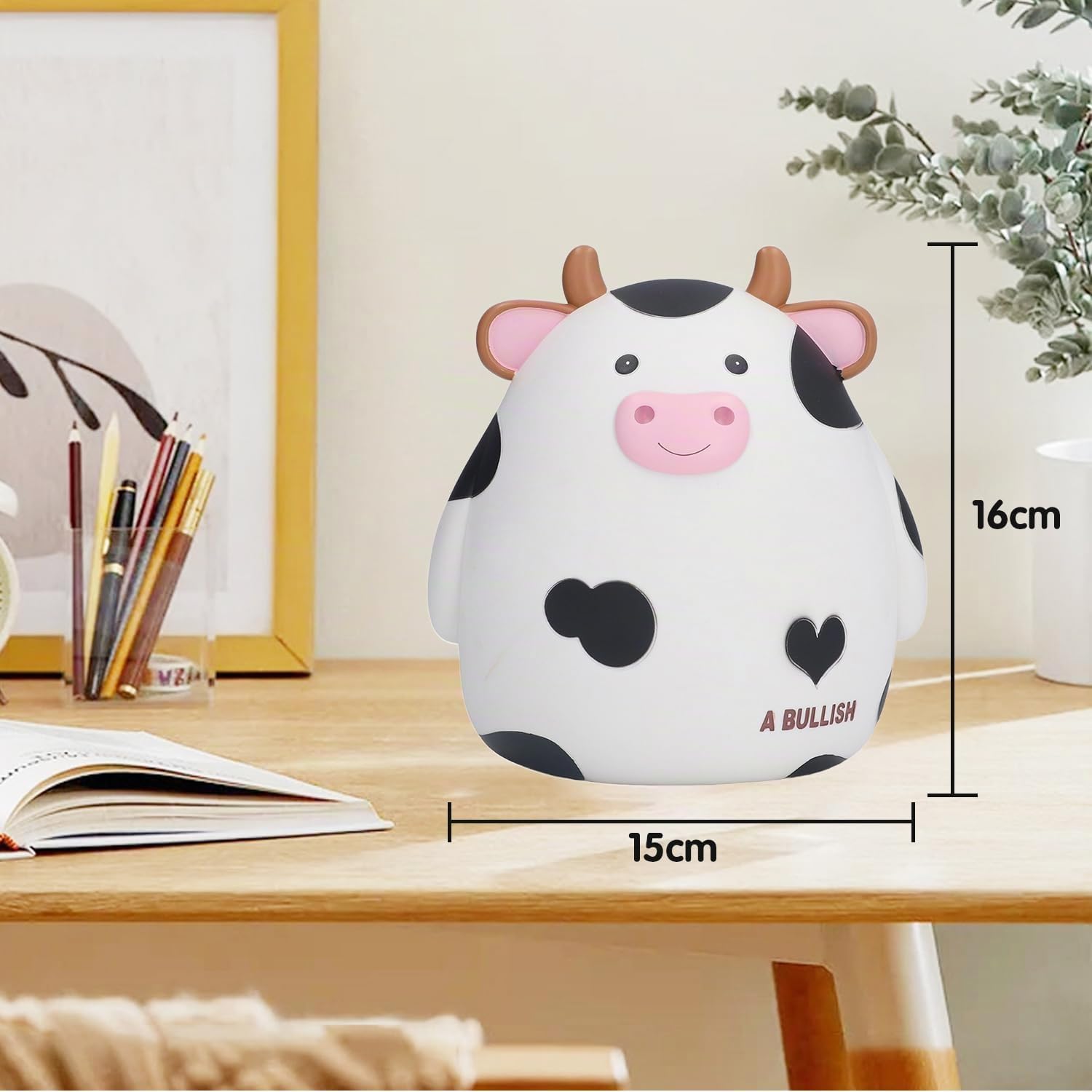 Simpatico Salvadanaio per Mucca, Scatola Portamonete a Forma di Animale Dei Cartoni Animati, Decorazioni per La Casa Dipinte a Mano, per Banco di Studio Familiare