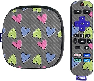 MightySkins Carbon Fiber Skin Compatible with Roku Ultra HDR 4K Streaming Media Player (2020) - Girly | Protective, Durable Textured Carbon Fiber Finish | Easy to Apply | Made in The USA