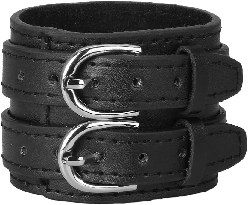 Leather Arm Armor Adjustable Buckles Gauntlet Medieval Wide Bracers Wristband Protective Cuff Costumes(Coffee)