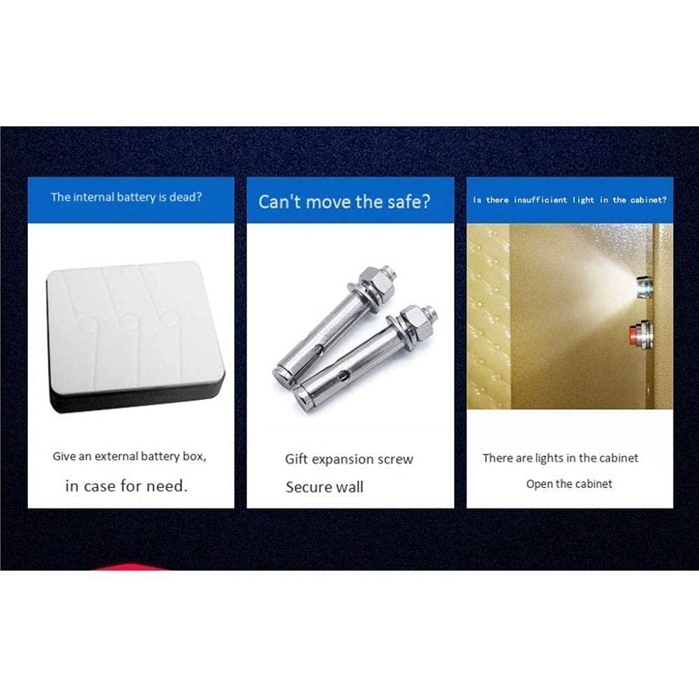 Caja Fuerte de Alta Seguridad, Cerradura con Llave, Caja de Seguridad electrónica para el hogar, Caja Fuerte de Acero para Oficina, Llaves en Efectivo, pasaportes, Objetos de Valor, 30 30 cm
