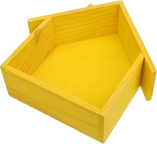 Estante de Pared Infantil de Madera Forma de Casa Pequeña Decoración para Habitaciones de Estante Colgante Multifuncional para Almacenaje y Exhibición Color Amarillo