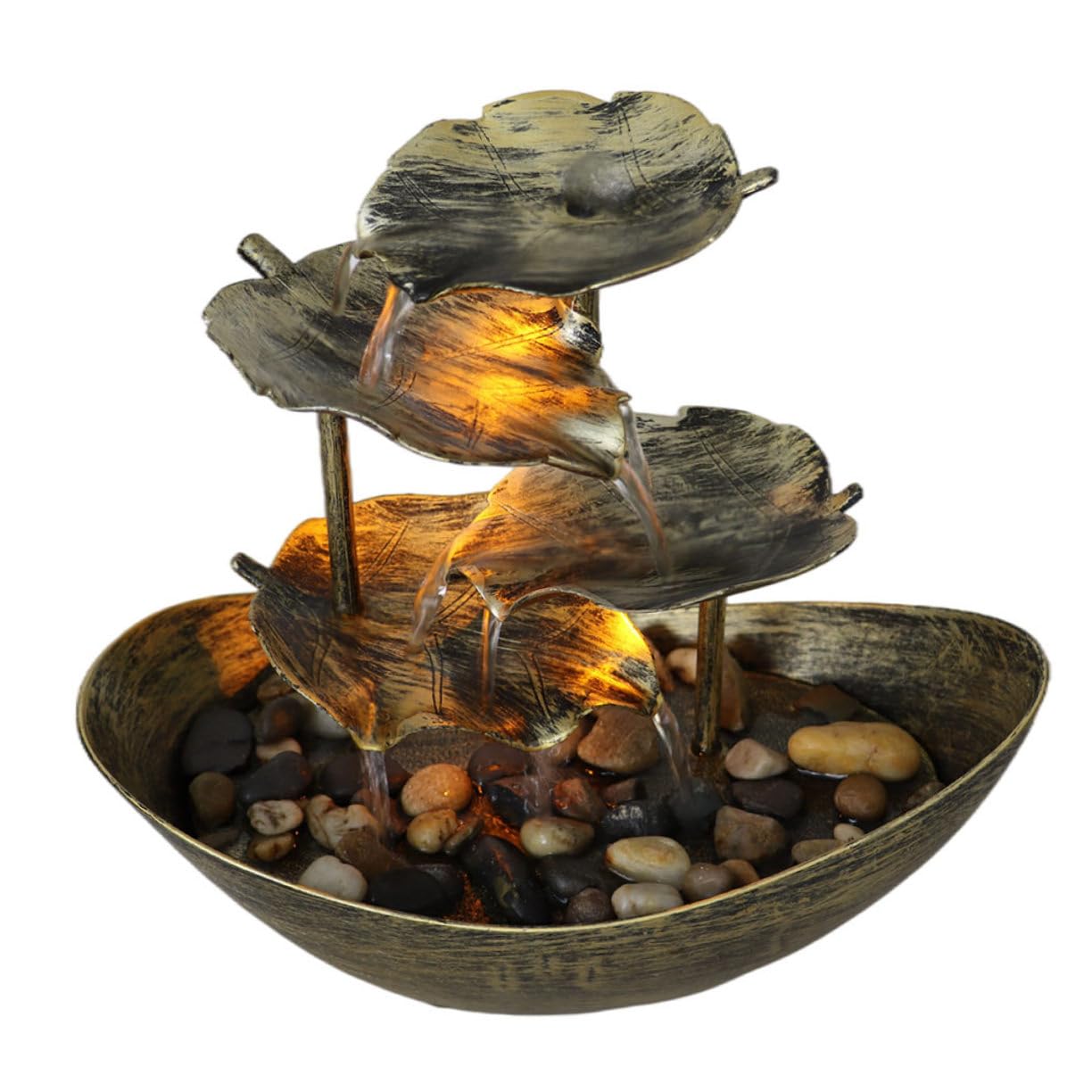 Fontaine De Table LED avec Décoration Atmosphérique Forme De Lotus Accessoire De Maison pour Salon Bureau Et Événements Spéciaux