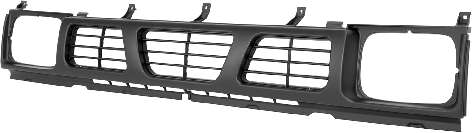 Front Grille Compatible with 1994 Nissan D21 XE 1993 1994 Nissan D21 Base SE 1995-1997 Nissan Pickup Base SE XE Replacement for 6231055G00 Painted Bumper Grill Plastic(ABS) Matte Black