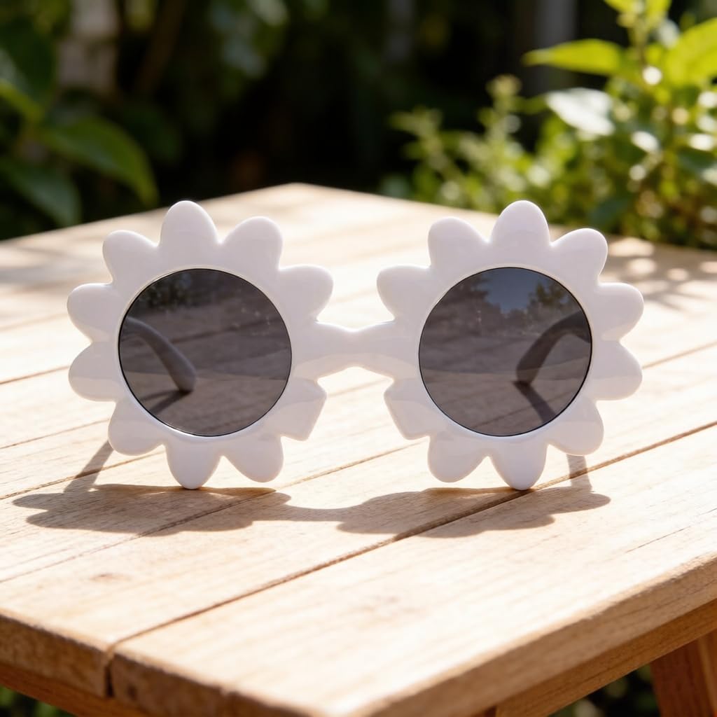 ICARA Cute Women's Sunflower Round Flower Sunglasses - Ideal for Ladies' Fashionable Outdoor Looks image 3