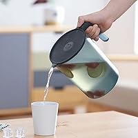 Vista 19 de renvena Design - Jarra de plástico de 2 litros con tapa y boquilla ventilada para bebidas heladas y calientes, en interiores y exteriores