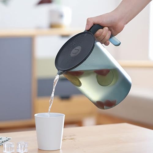 Miniatura 19 de renvena Design - Jarra de plástico de 2 litros con tapa y boquilla ventilada para bebidas heladas y calientes, en interiores y exteriores