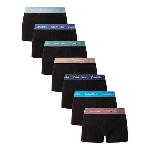 Immagine del prodotto Calvin Klein Trunk a Vita Bassa, 7 Pezzi, B-C R, Spia, Gre, s G, AR,v Bl,b in WBS, M Uomo