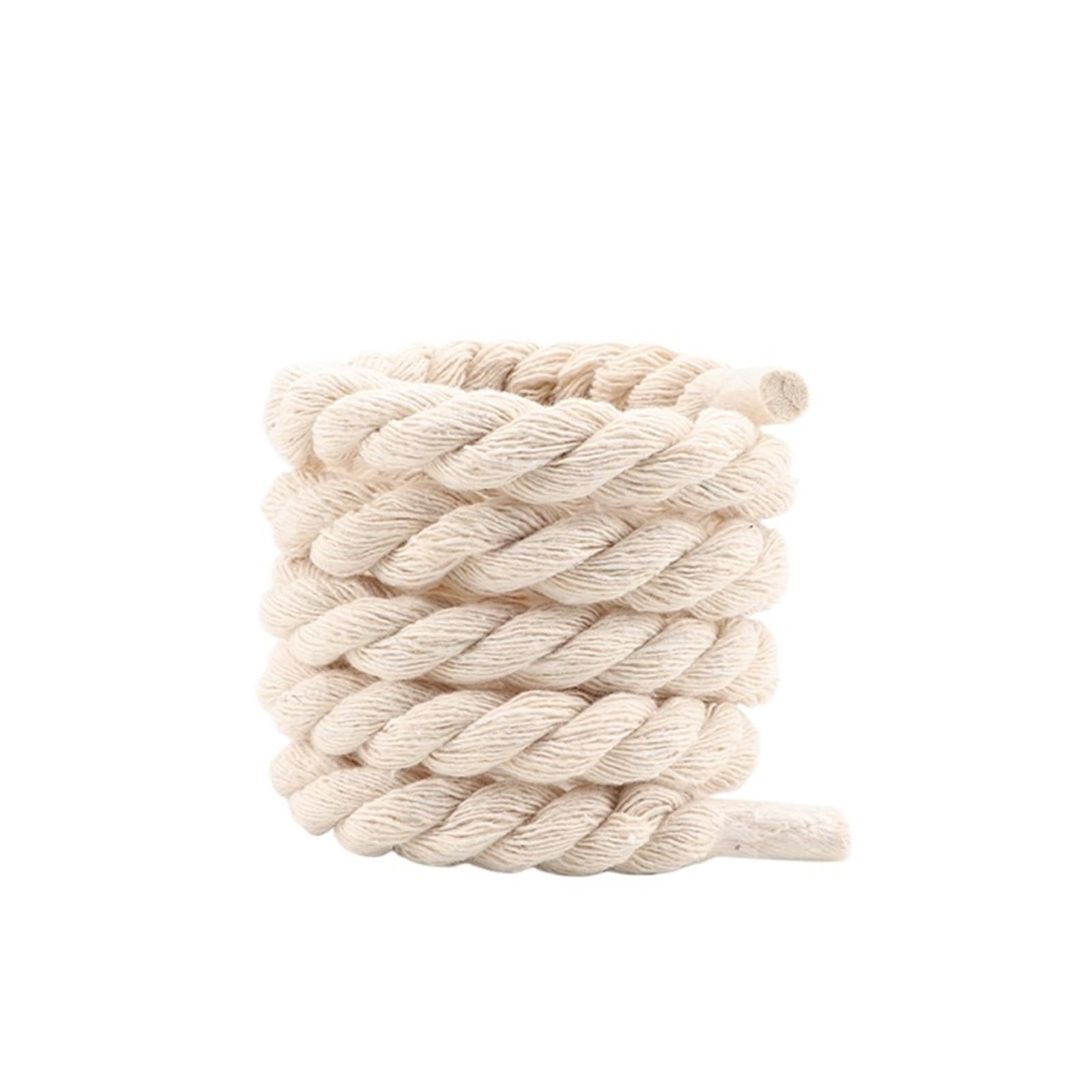 5 paires de lacets ronds en coton épais 1 cm for chaussures course et baskets Pour Baskets(Beige,100cm)