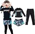 [MIIFIT] 水着 キッズ 女の子 男の子 子供用 キッズ水着 ウェットスーツ 長袖ラッシュガード レギンス ハーフパンツ 上下セット セパレート 紫外線対策 日焼け止め 水泳 海水浴 海遊び 夏 人気 プレゼント