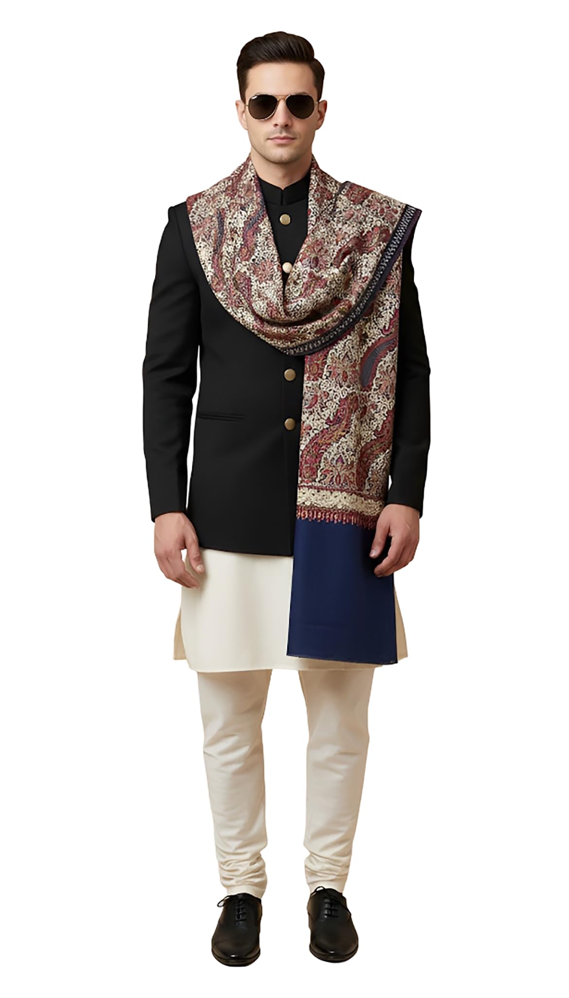 Men Premium Woolen Winter Men Shawl – Luxury, Heritage Woven Design – 80 x 40 Inches-image-31