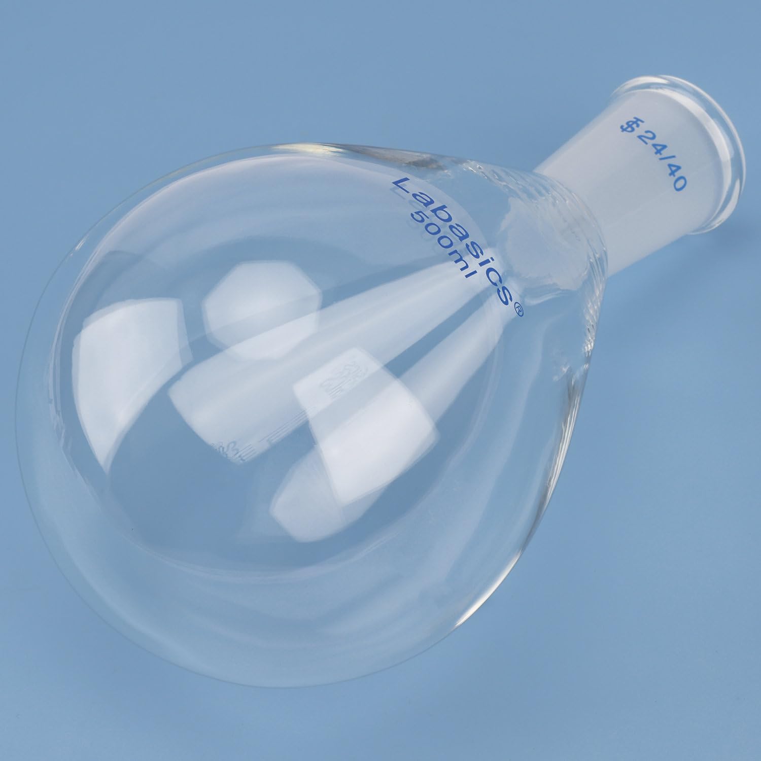 Labasics Pallone di Recupero a collo Singolo in Vetro Borosilicato Pallone per Evaporazione Rotante, con Giunto Esterno 24/40, 500 ml