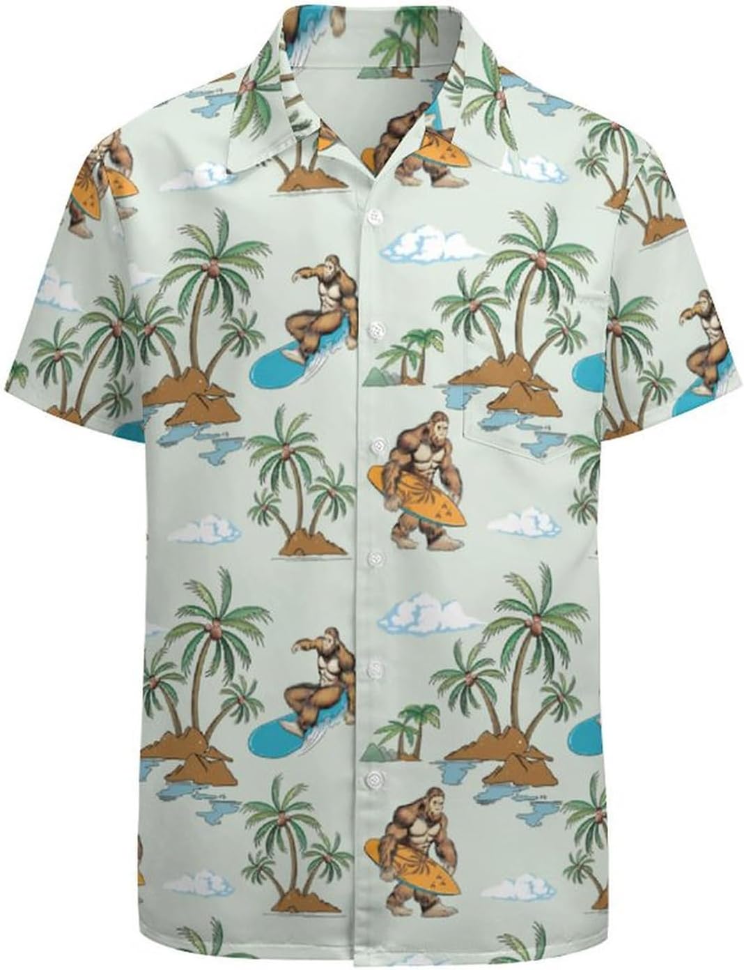 Men's Funny Hawaiian Matching Set Summer Beach Tracksuit 3 Piece Outfits Button Down Shirts Shorts and Bucket Hats - Image 3