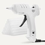 Amazon Basics Hot Glue Gun Kit with 30 Glue Sticks, High Temp for School Crafts DIY Arts and Quick Home Repairs, NA Plug, 20w, White