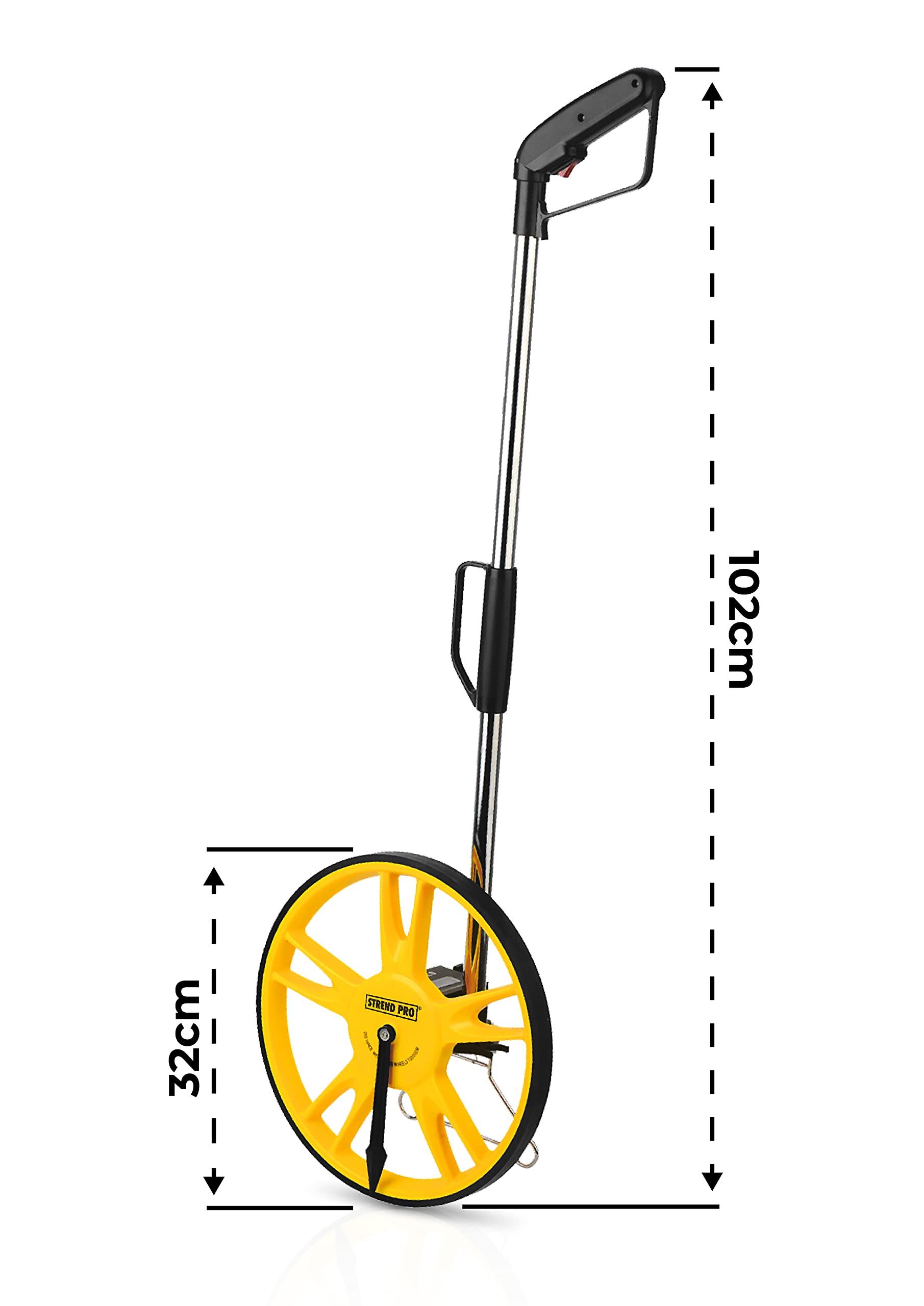 STREND PRO Entfernungstrecken Messrad 0-9999 meter | Messrad Meterzähler zur genauen Messung von Linien, Flächen, Messgerät Entfernung, Messwerkzeug…