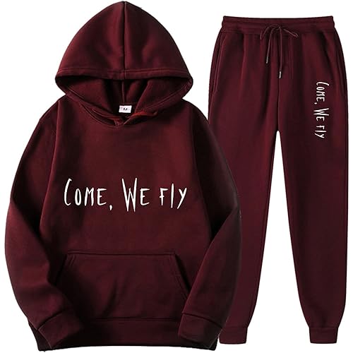 Womens Matching Sets,Sweatsuits Hooded Pullover Jogger Pants Lounge Set Mixed Color Hooded Sweatshirt Set